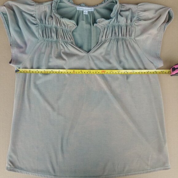 4/$20 Green Envelope tie dye acid wash green modal blend top USA sz Small - Picture 11 of 11